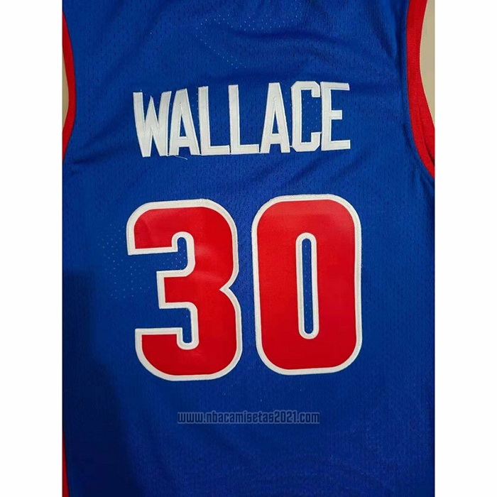 Camiseta Detroit Pistons Rasheed Wallace #30 Mitchell & Ness 2003-04 Azul